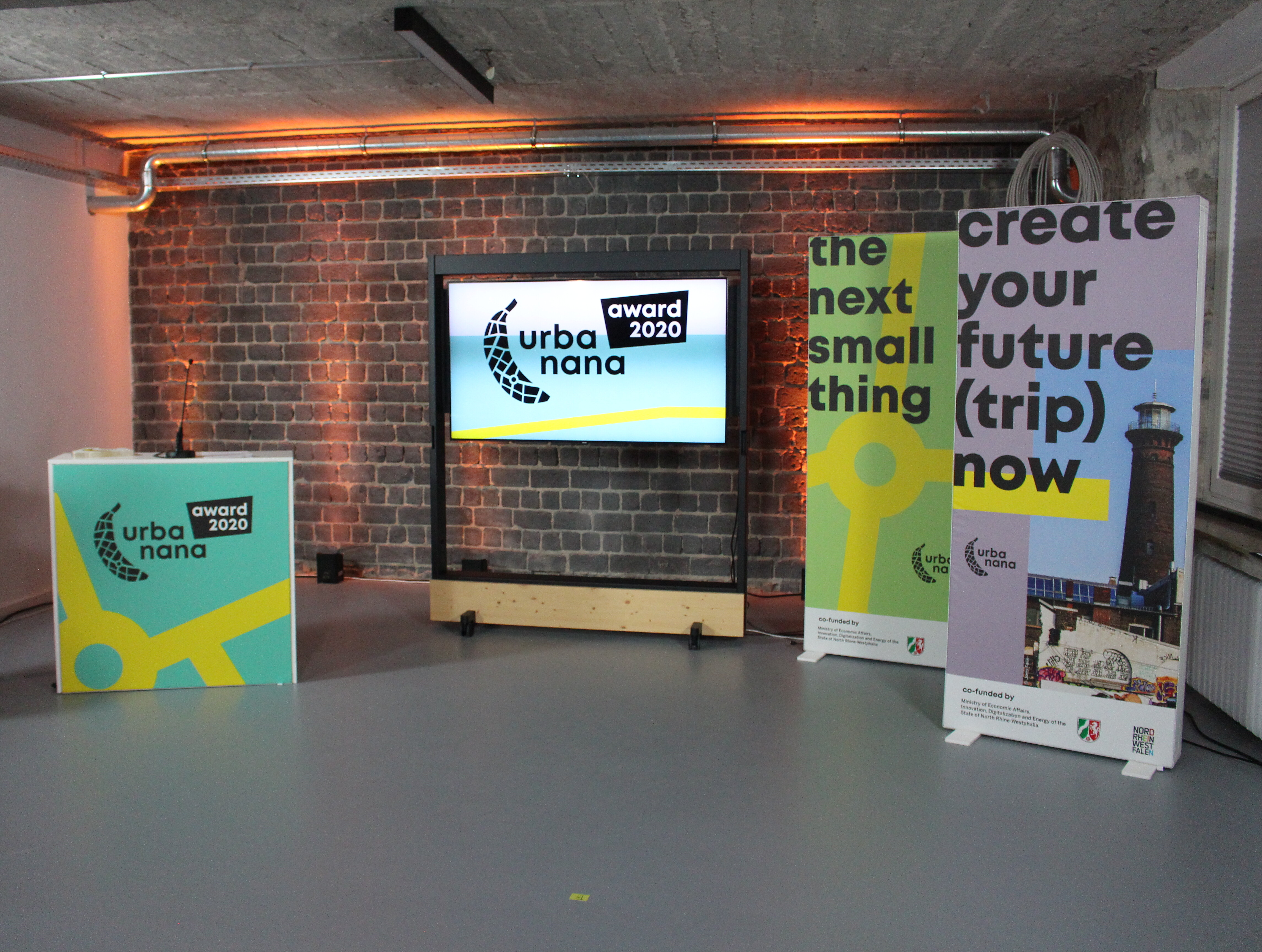 Virtuelle Preisverleihung der urbanana-Awards 2020 in den Räumen, die die Greyfield Group in Essen ein Jahr lang mietfrei zur Verfügung stellt