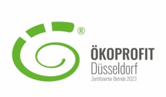 Ökoprofit-Logo für zertifizierte Betriebe 2023 in Düsseldorf