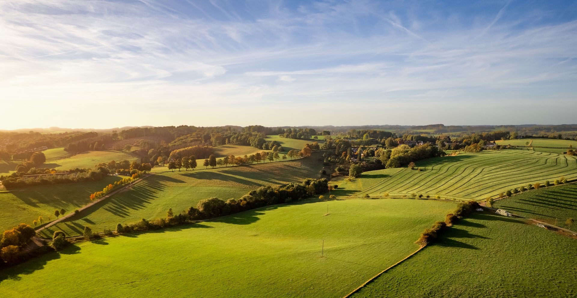 Kürten-Delling im Bergischen Land im Sonnernuntergang
