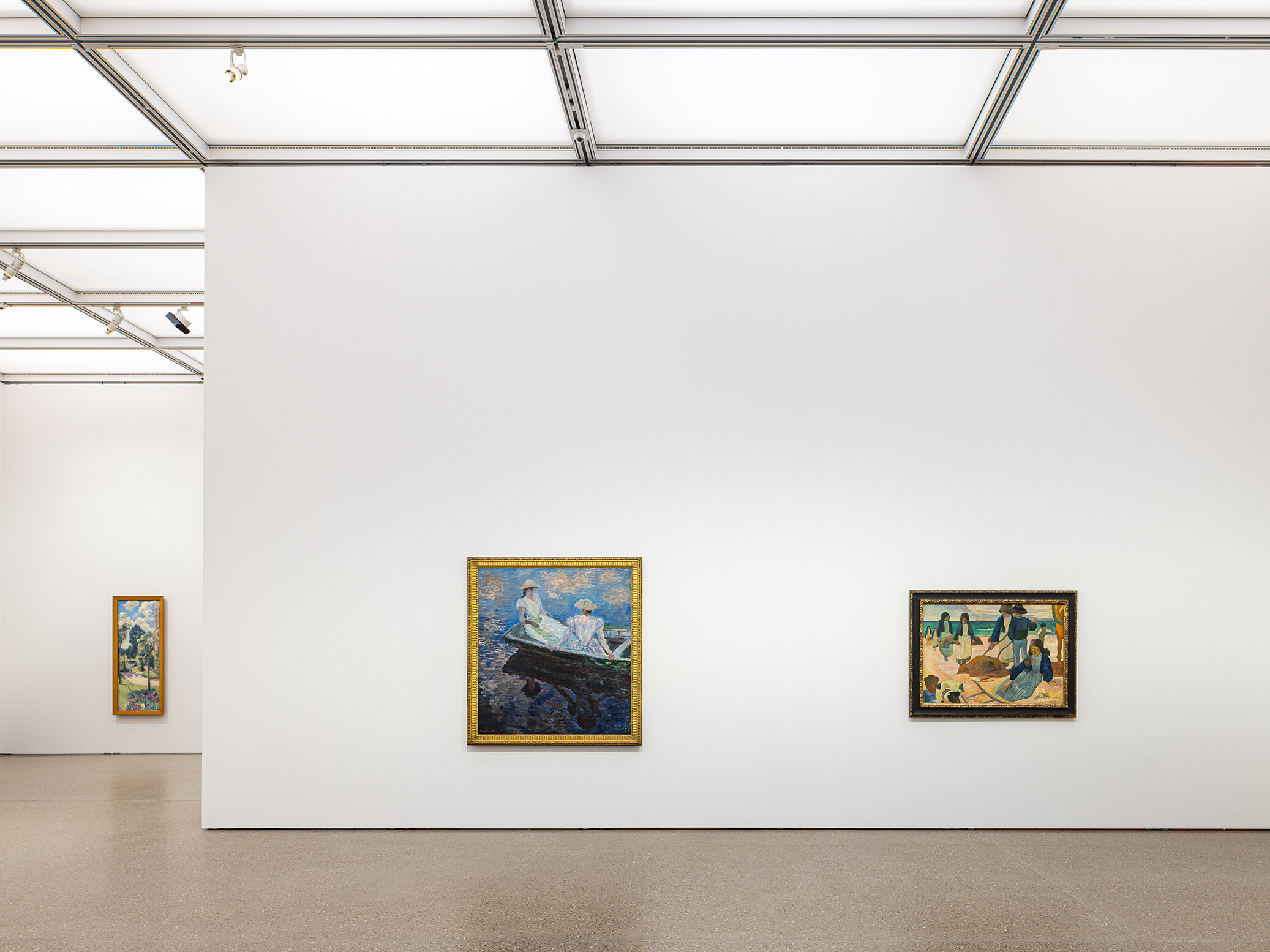 Installationsansicht „Renoir, Monet, Gauguin. Bilder einer fließenden Welt“ (06.02. – 15.5.22) im Museum Folkwang. 

