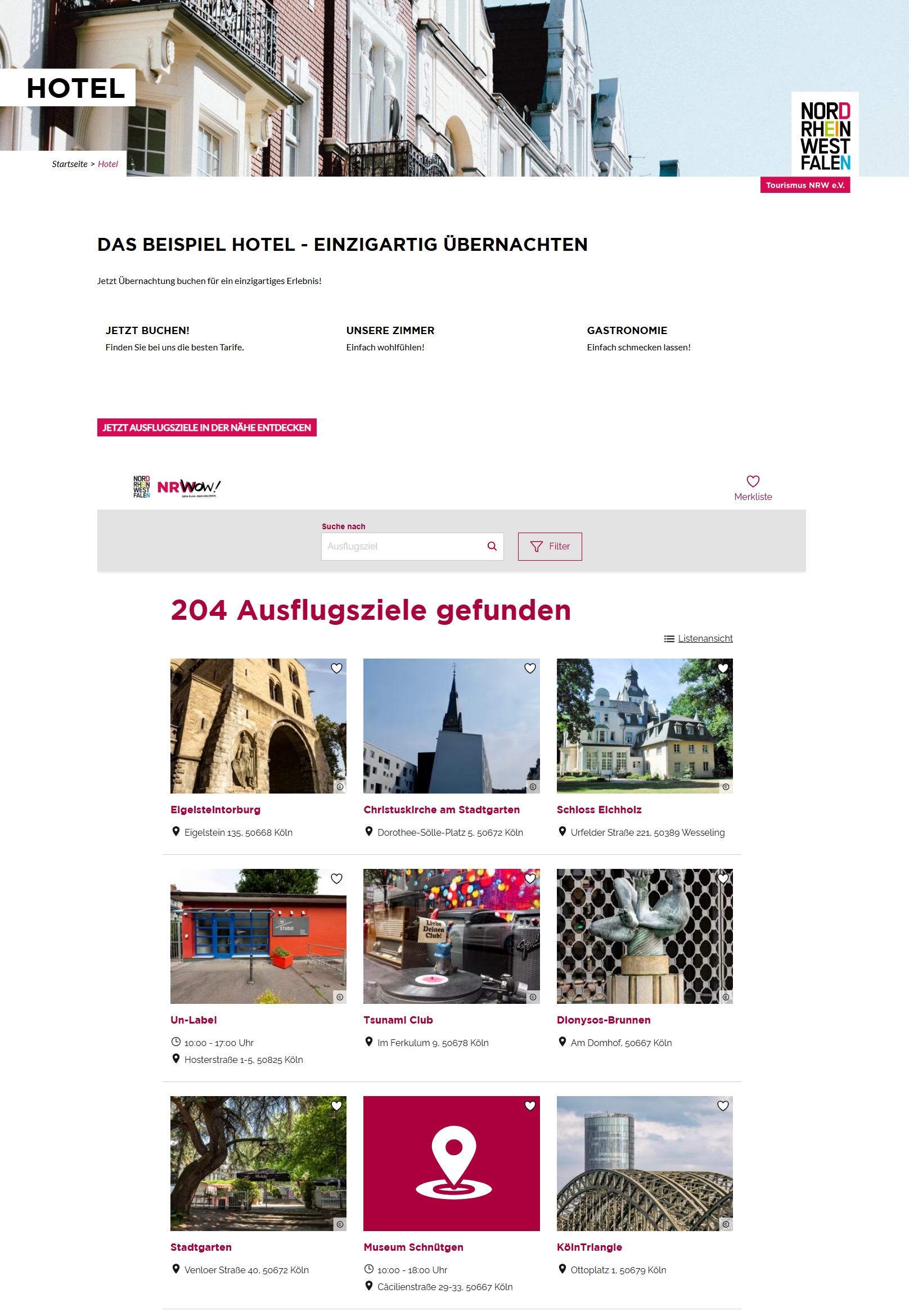 Beispiel KI-Erlebnisplaner Widget