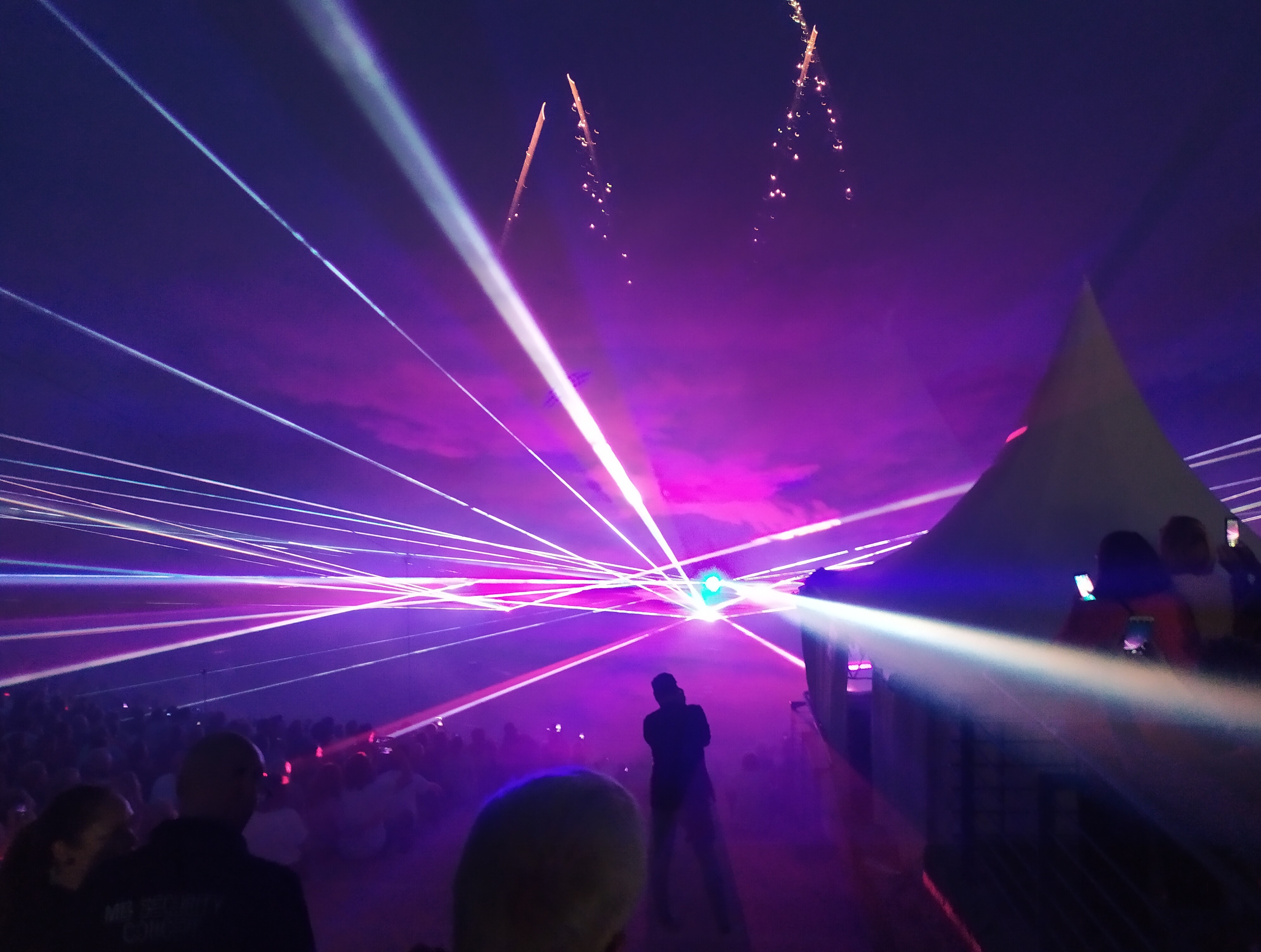 Lichtspektakel im Amphitheater des Nordsternparks Gelsenkirchen während der Extraschicht 2022.