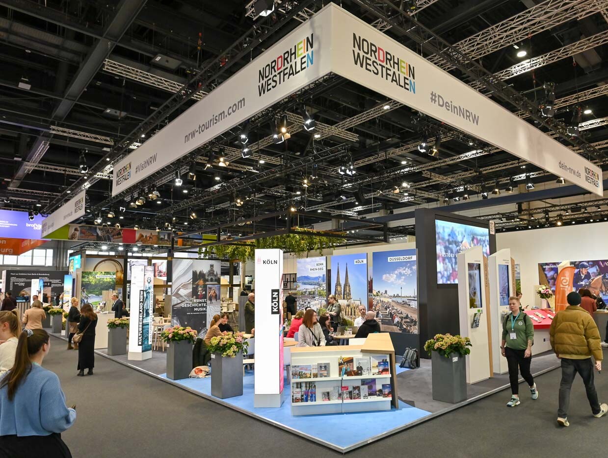 Außenansicht des NRW-Stands auf der ITB 2025